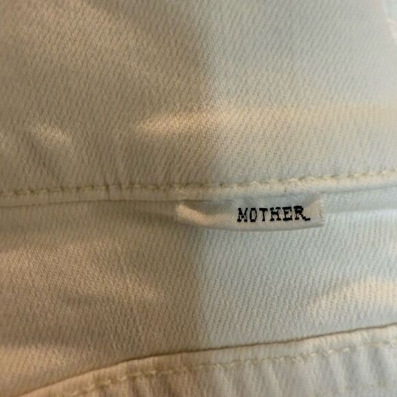 MOTHER Cropped Jean Size 25 The Dropout White/Whipping The Cream Cropped Stretch - Picture 14 of 16